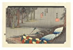 Spring Rain at Tsuchiyama by Hiroshige (1797 - 1858)