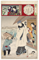 Edo, Snow at Yanagi Bridge, Nezumi Kozo as Takasaki Beian and the Clam Seller Sankichi, No. 26 by Chikanobu (1838 - 1912)