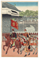 The Phoenix Carriage Leaving Nishi-no-maru of the Imperial Palace to Attend a Military Review at Aoyama, 1892 by Nobukazu (1847 - 1899)