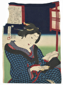 Beauty with a Pillow by Kunichika (1835 - 1900)
