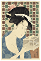 Beauty and an Insect Cage by Utamaro (1750 - 1806)
