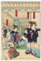 Courtesans in a Yoshiwara Teahouse, 1855 by Kunisada II (1823 - 1880)