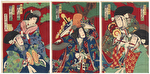 Scene from Senzai Soga Genji no Ishizue, 1885 by Kunichika (1835 - 1900) 
