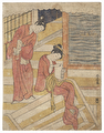 Beauty Reading a Letter by Harunobu (1724 - 1770)