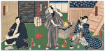Scene from Tsukimi no Hare Meiga no Ichijiku, 1862 by Kuniaki (active circa 1844 - 1868) 