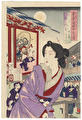 July: Otomi of Nakanocho under a Full Moon in the Yoshiwara by Yoshitoshi (1839 - 1892)